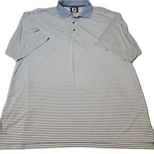 Foot Joy Men's Golf Polo Shirt Blue/White Stripe Size XL